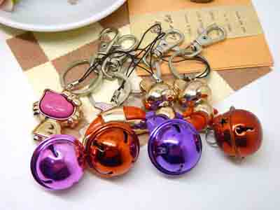 新款 卡通招财猫钥匙扣 铃铛钥匙圈钥匙扣情侣装饰挂件