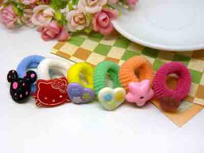 新款 糖果色儿童发饰卡通小皮筋  头饰品宝宝发圈 -儿童卡通皮筋