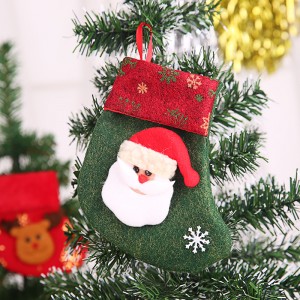 装礼物【单只装】圣诞饰品圣诞树装饰用品圣诞礼品袜-酒红+墨绿