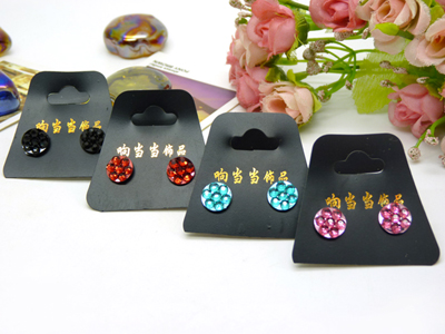 韩版流行彩色小球糖果色圆球 多彩耳钉 饰品批发