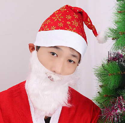 欢乐与幸福圣诞节必备节日喜庆饰品圣诞帽子-烫金款