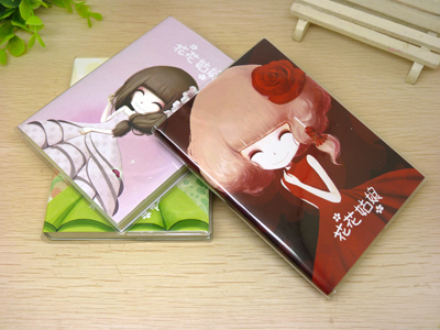 韩版可爱 花花姑娘胶套笔记本 条格本 -胶套本（花花姑娘）WP-6498