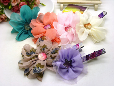 韩版正品超大花朵发抓夹头花头饰盘发器鸭嘴夹大号