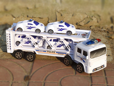 新款 儿童玩具车模回力惯性益智超大号双层运输车 -6688-9