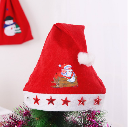 爆款【圣诞狂欢】圣诞节必备节日喜庆饰品儿童圣诞帽子-贴画发光五角星