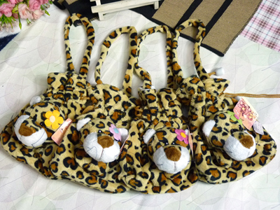 韩版可爱日本正版动物装扮豹子手机零钱袋娃娃玩具 -23393号