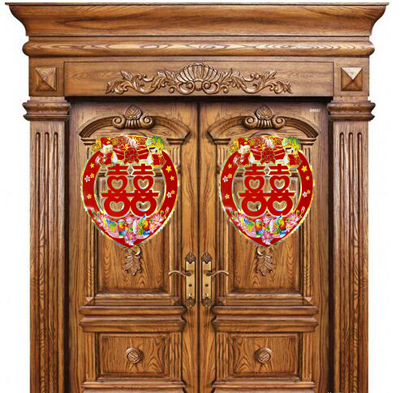 1号42cm*43cm结婚庆用品婚礼婚房装饰喜字卡通立体喜字贴门贴喜字