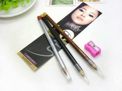 韩版 三支眉笔加眉笔刀 防水防汗专业持久不脱妆不晕染多色