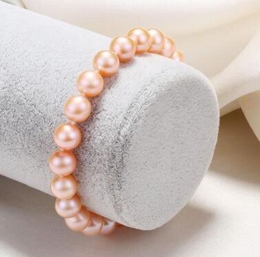 2015年终大促魅惑亮泽 7-8mm 天然珍珠手链 紫色/粉色 AAA 圆润几乎无瑕