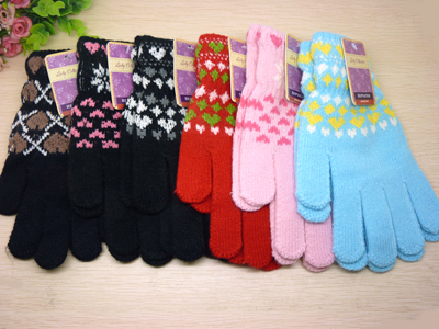 新款 韩版男女士连指加绒加厚保暖棉手套男女