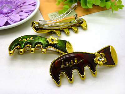 新款一个韩版金色发梳水钻顶夹边夹刘海夹马尾夹发夹发饰