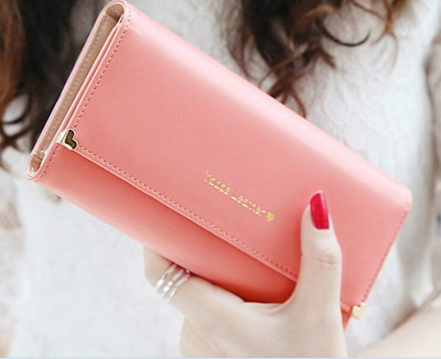 皮质钱包女长款商务简约时尚韩版手拿包钱包