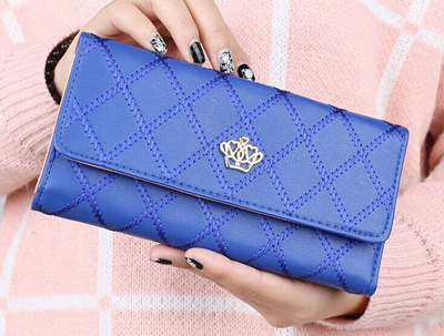 皮质钱包女长款商务简约时尚韩版手拿包钱包