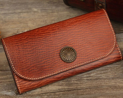 皮质钱包女长款商务简约时尚韩版手拿包钱包