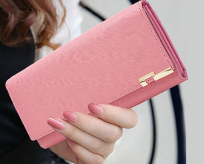 皮质钱包女长款商务简约时尚韩版手拿包钱包