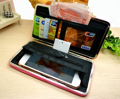 美女必备多项储藏钱包手包 方便实用型号25cm*11cm多功能10寸卡包手机包