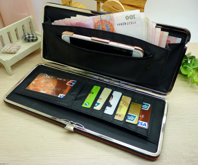 美女必备多项储藏钱包手包 方便实用型号25cm*11.5cm多功能7.5寸卡包手机包