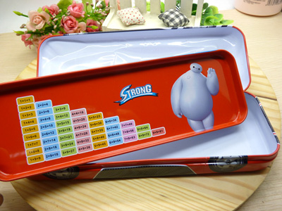 双层卡通铅笔盒 铁皮文具盒9708