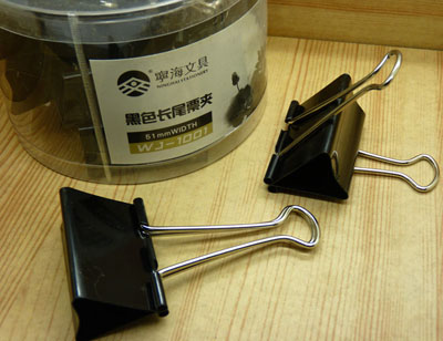12只装51mm大号黑色长尾票夹资料试卷夹学生夹子1001	