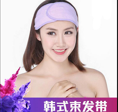 瑜珈吸汗魔术贴纯棉发箍 化妆洗脸韩式发带包头巾