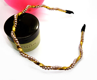 波浪型合金发箍 珍珠欧美头箍