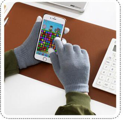 特价冬季保暖毛线针织手套B737触摸屏分指情侣男女手套