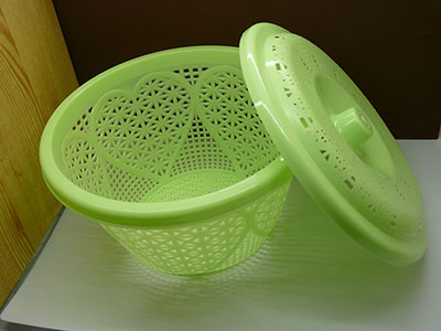 8586糖果色带盖果篮 收纳蓝