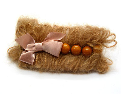 厂家直销 蝴蝶结丝绒毛线珍珠鸭嘴夹发夹