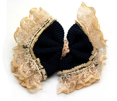 厂家直销发饰头饰 欧美正品蕾丝 蝴蝶结 发夹边夹鸭嘴夹压夹