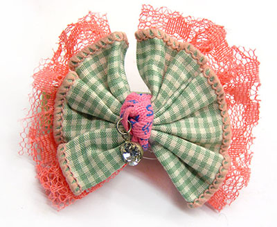 韩版可爱儿童蕾丝边蝴蝶结  压夹