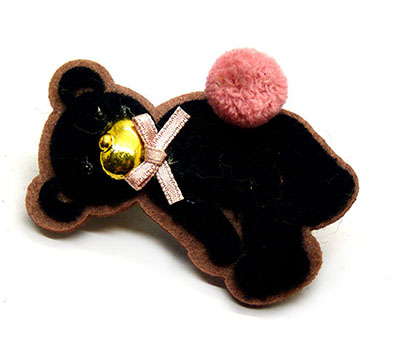 全网最低价儿童少女系卡通公仔可爱毛绒熊发夹卖萌压夹