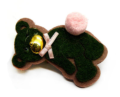 全网最低价儿童少女系卡通公仔可爱毛绒熊发夹卖萌压夹