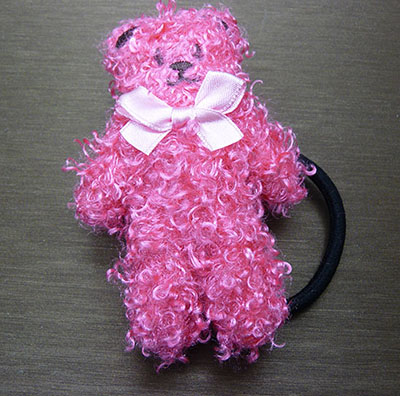 欧美新款泰迪小熊发圈可爱卡通布艺皮筋头饰