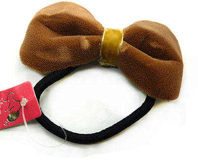 韩版新款立体绒布蝴蝶结发圈发绳皮筋