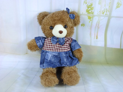 新款可爱牛仔裙熊泰极熊 公仔毛毛熊毛绒玩具 儿童生日礼物女 -裙熊-3号