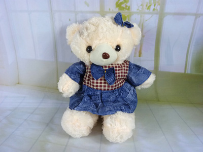 新款可爱牛仔裙熊泰极熊 公仔毛毛熊毛绒玩具 儿童生日礼物女 -裙熊-3号