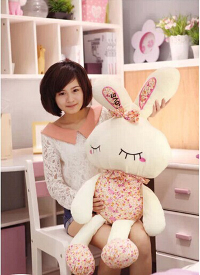 可爱爱情兔碎花兔美人兔LOVE兔公仔兔子毛绒玩具 女友生日礼物 -美人兔3号-51号