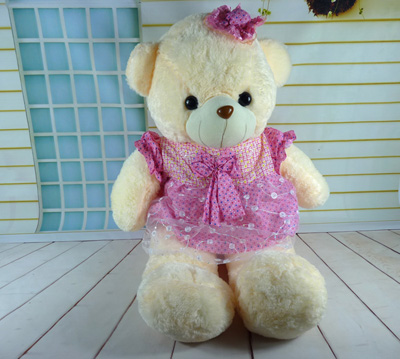 正品带可爱帽穿衣裙熊 抱抱熊毛绒公仔生日礼品 -带帽花裙熊2号-13号