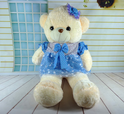 正品可爱带帽穿衣裙熊 抱抱熊毛绒公仔生日礼品 -带帽花裙熊3号-14号